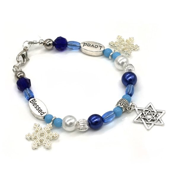 Bracelet with Hanukkah holiday theme. Star of David. - Picture 3 of 3